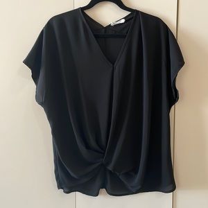 Lush Black twist front blouse